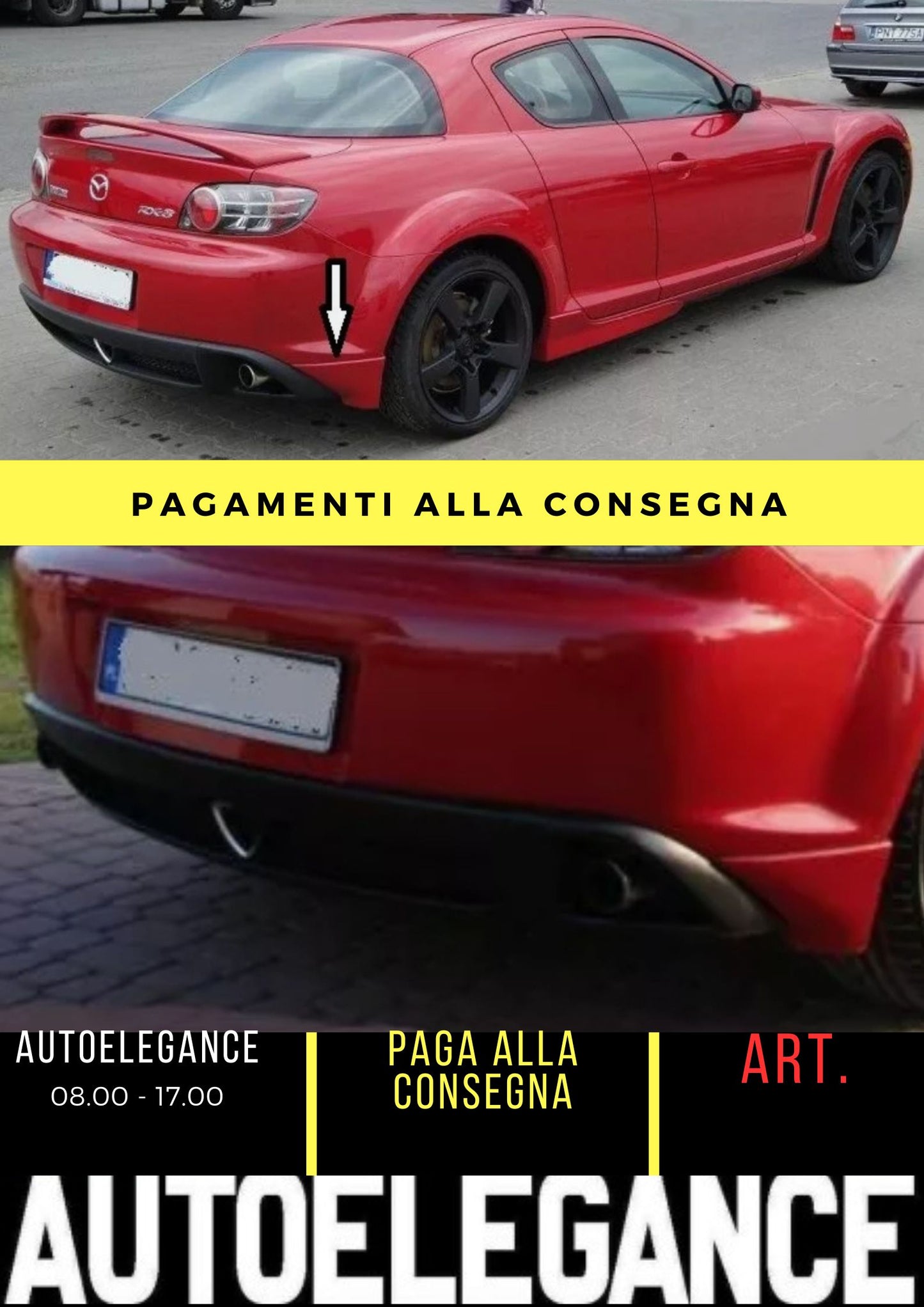 MAZDA RX8 BODY KIT SIDE SKIRTS + REAR SKIRTS + TRUNK SPOILER +++ NEW +++-