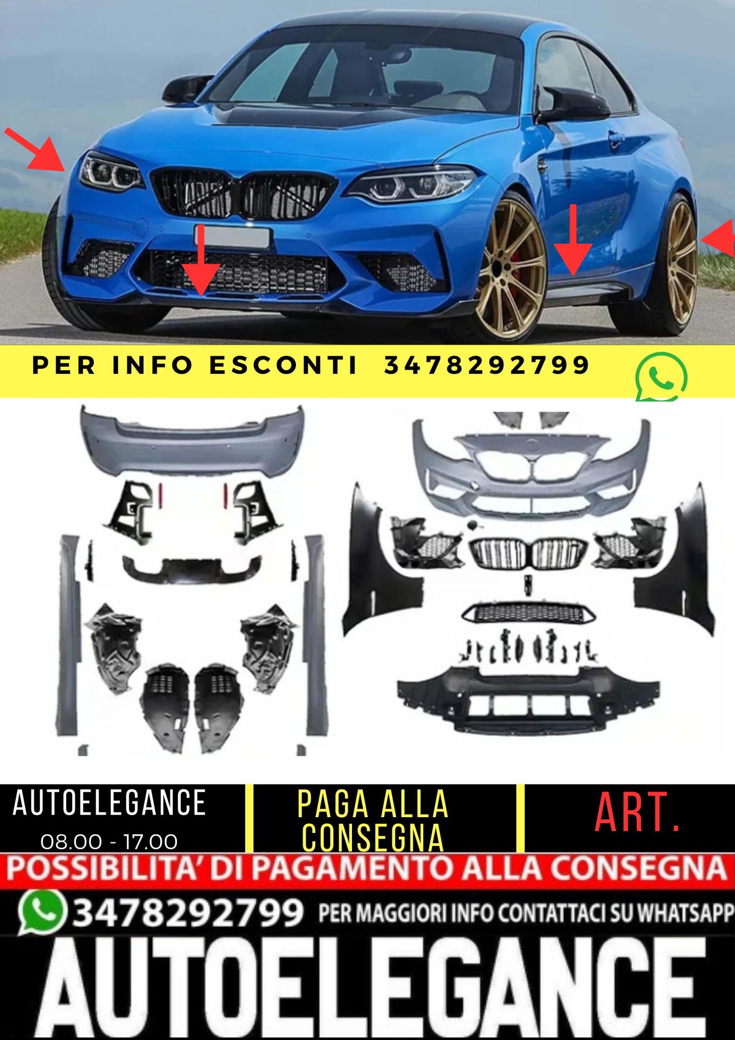 M2C Look Complete Body Kit for BMW 2 Series F22 F23 (2014-2017)