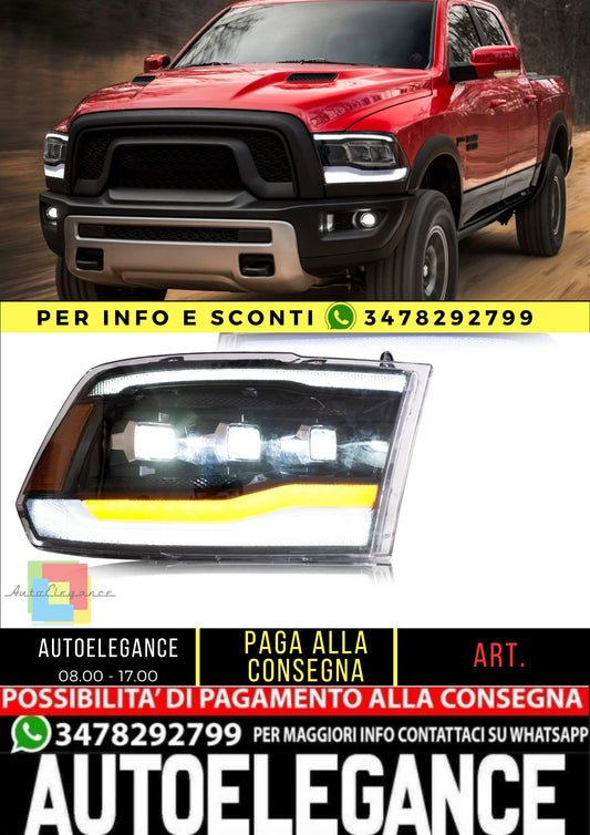 Fari per proiettori a LED per Dodge Ram 1500/2500/3500 2009-2018/Ram 1500 Classic 2019-2021