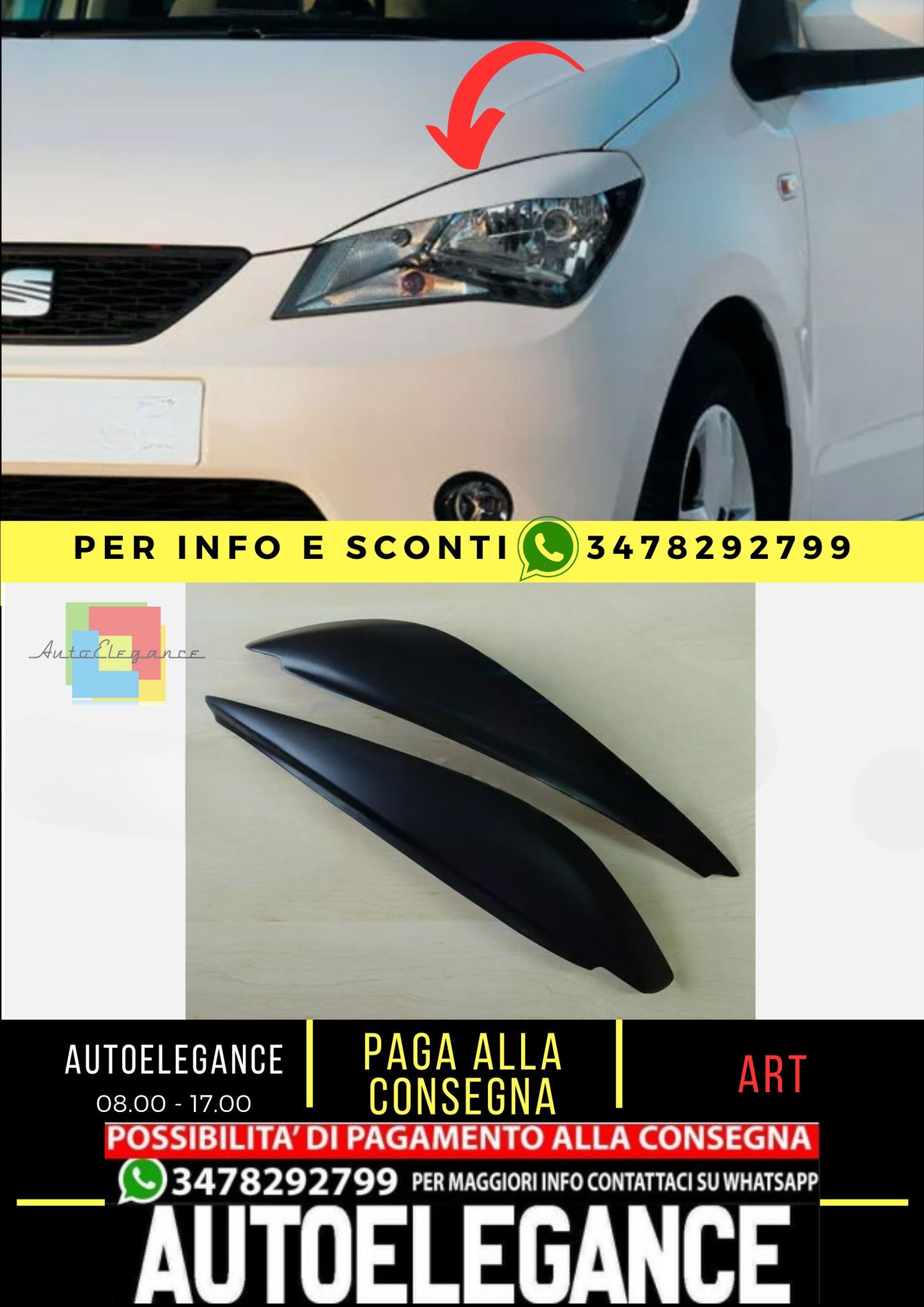 Coprifari per SEAT MII 2011+ Plastica ABS, NUOVI