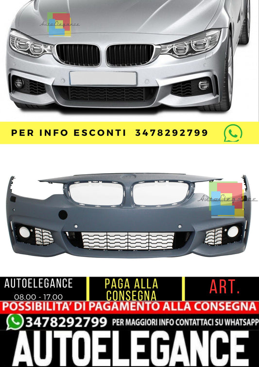 Paraurti anteriore M-Sport Look con SRA per Bmw 4 (F32) Coupe Cabrio (F36) Gran Coupe (2013-2020)