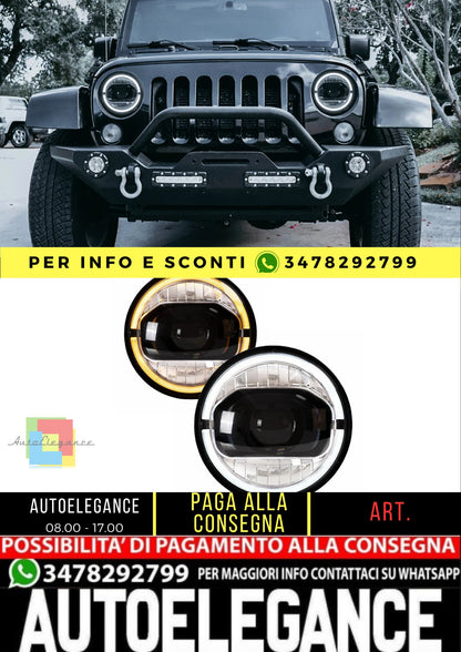 Fari per proiettori a LED da 7 pollici per Jeep Wrangler 2007-2017 (DRL integrato con indicatori di direzione)