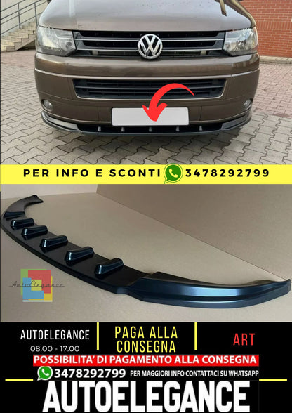 VW T5 2009-2015 Facelift Splitter anteriore Labbro inferiore dello spoiler Plastica