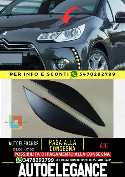 Sopracciglia per CITROEN DS3 / C3 2009+ ABS Plastica palpebre fari