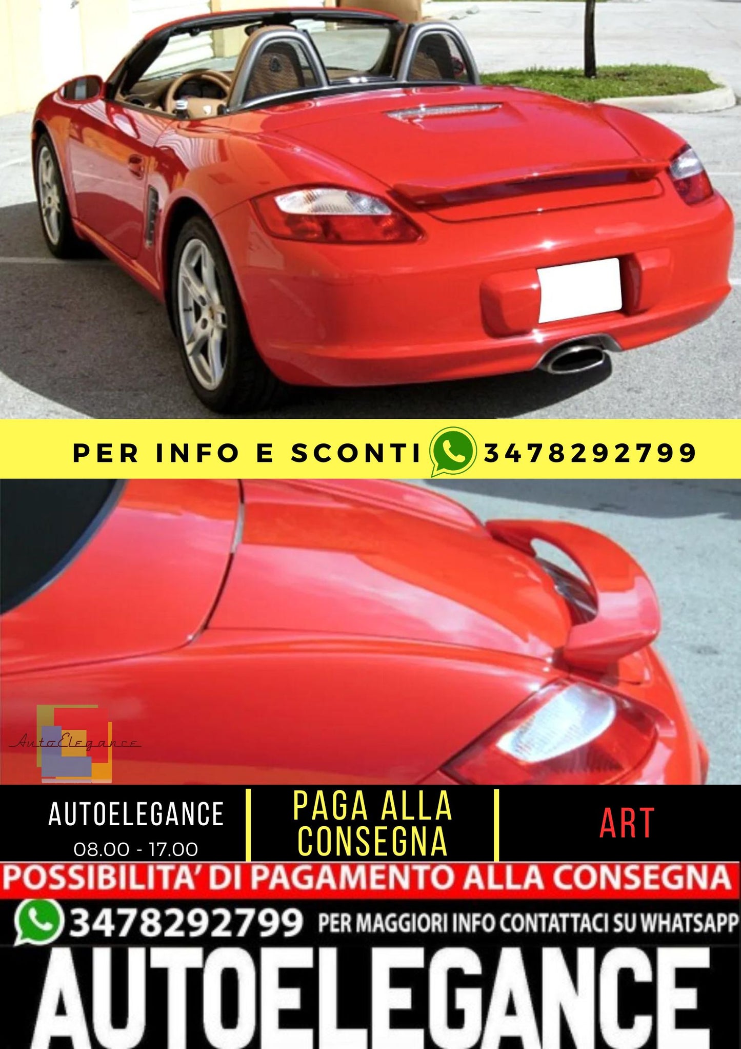 ❤️SPOILER  ADATTO PER PORSCHE BOXSTER 987 (2005-2011)❤️