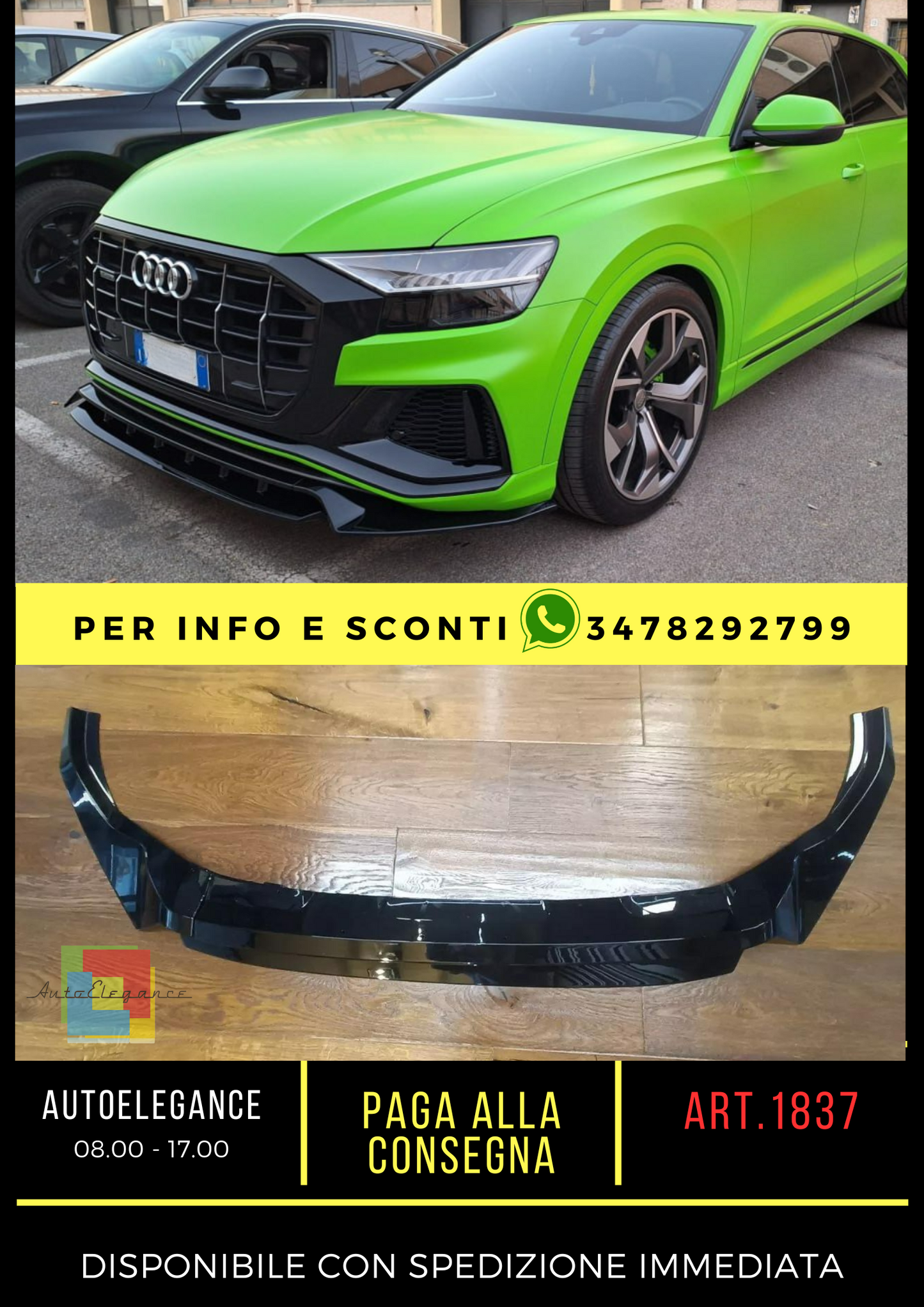 ✨GLOSSY BLACK SPLITTER suitable for audi Q8 2018-2024 S-line SQ8 ✨