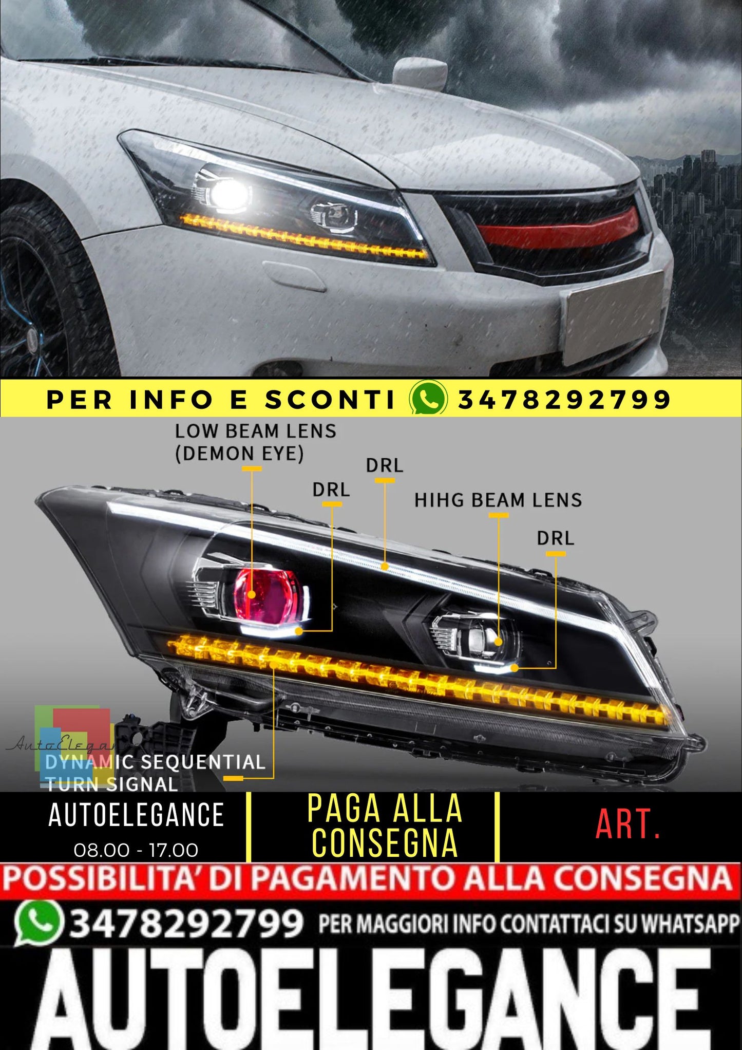 Fari a doppio raggio per Honda Accord 2008-2012
