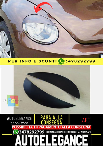 Sopracciglia per VW BEETLE 2011 + plastica ABS, NUOVI
