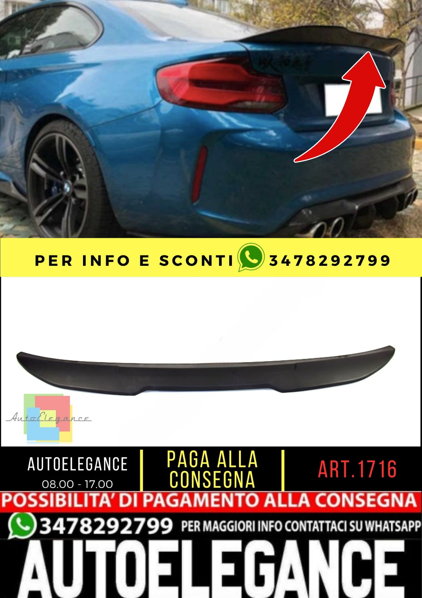 🔥SPOILER adatto per BMW 2 F22 F87 2014-2021 Coupe 🔥