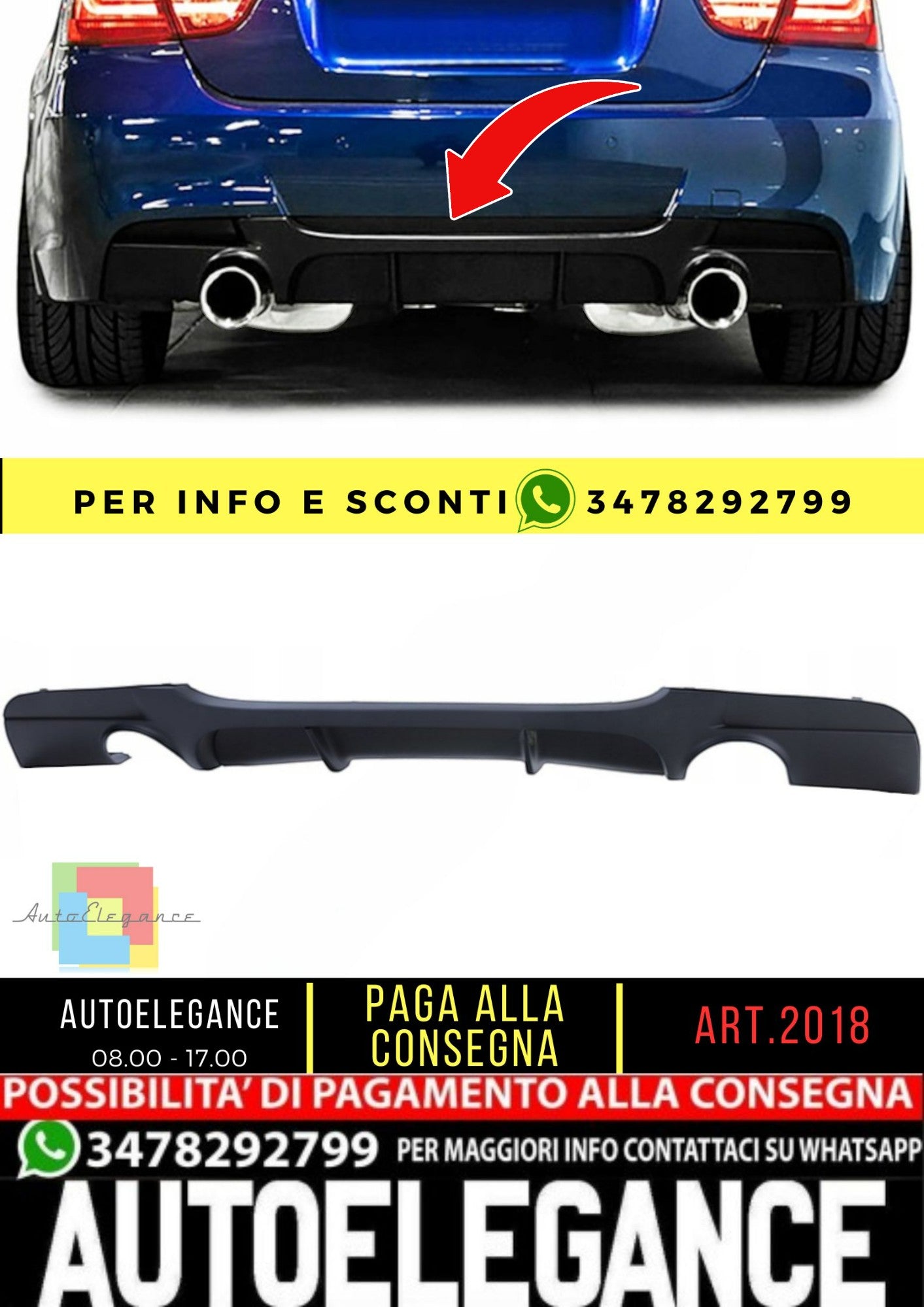 🔥DIFFUSORI adatto per BMW 3 E90 E91 2004-2012 🔥