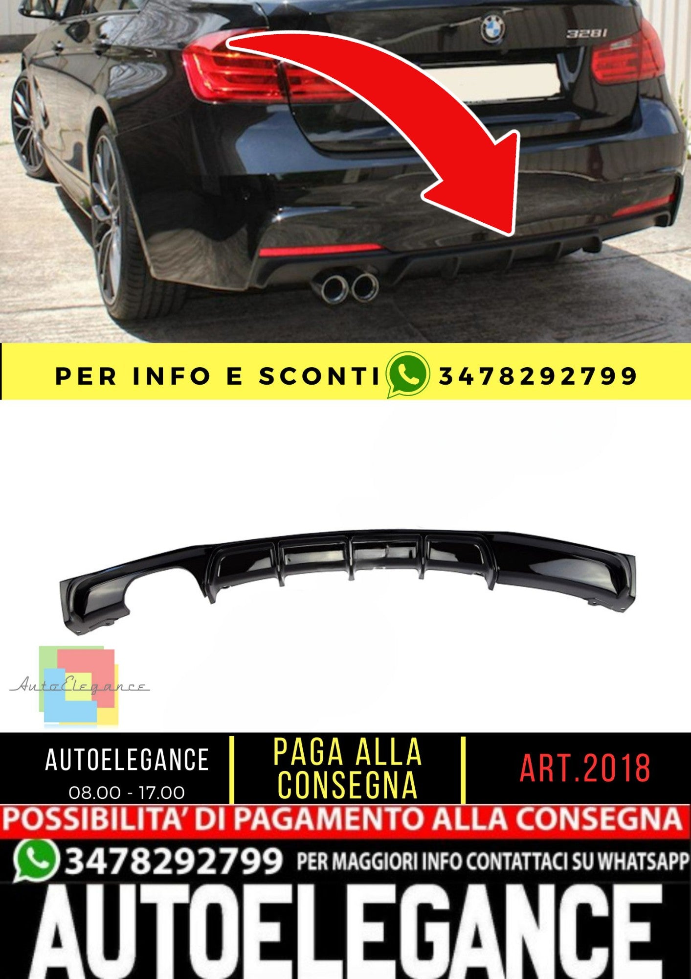 🔥DIFFUSORI adatto per BMW 3 F30 F31 2011-2018 🔥