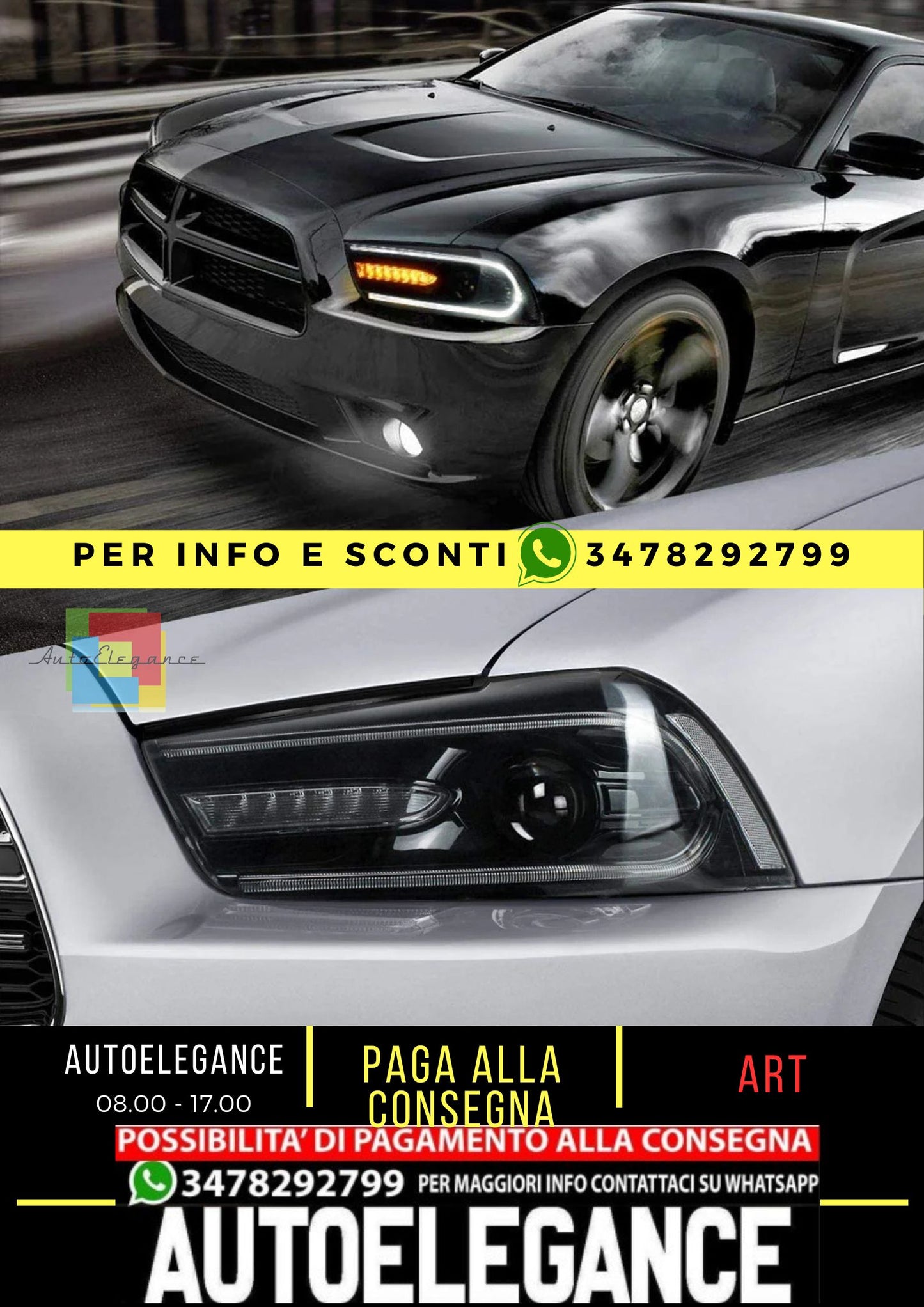 Fari per proiettori a doppio raggio per Dodge Charger 2011-2014 (versioni con guida a destra e sinistra)