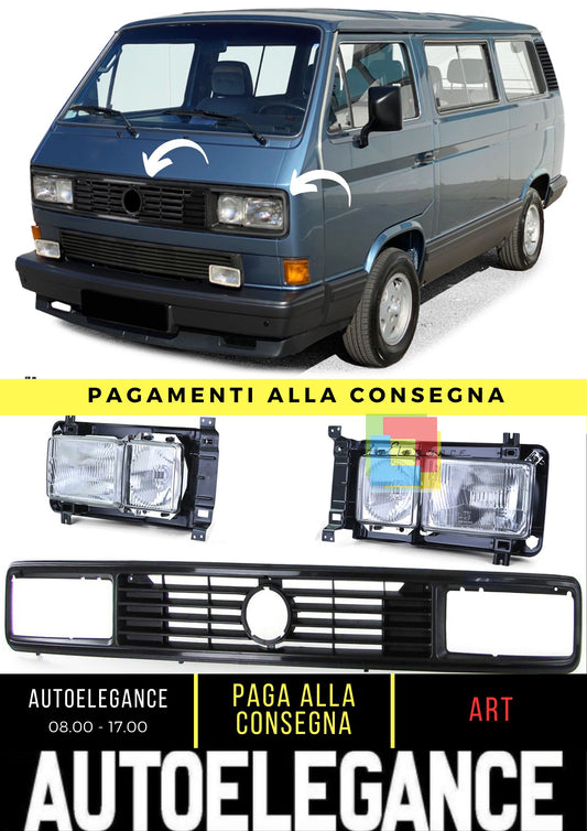 Fari quadrati destro sinistro con griglia per VW T3 79-92