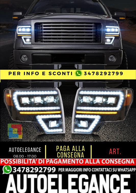 Fari per proiettori a LED per Ford F150 2009-2014 con DRL dinamico