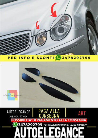 Palpebre fari per MERCEDES Classe E W211 2002-2009 Plastica ABS NOVITÀ