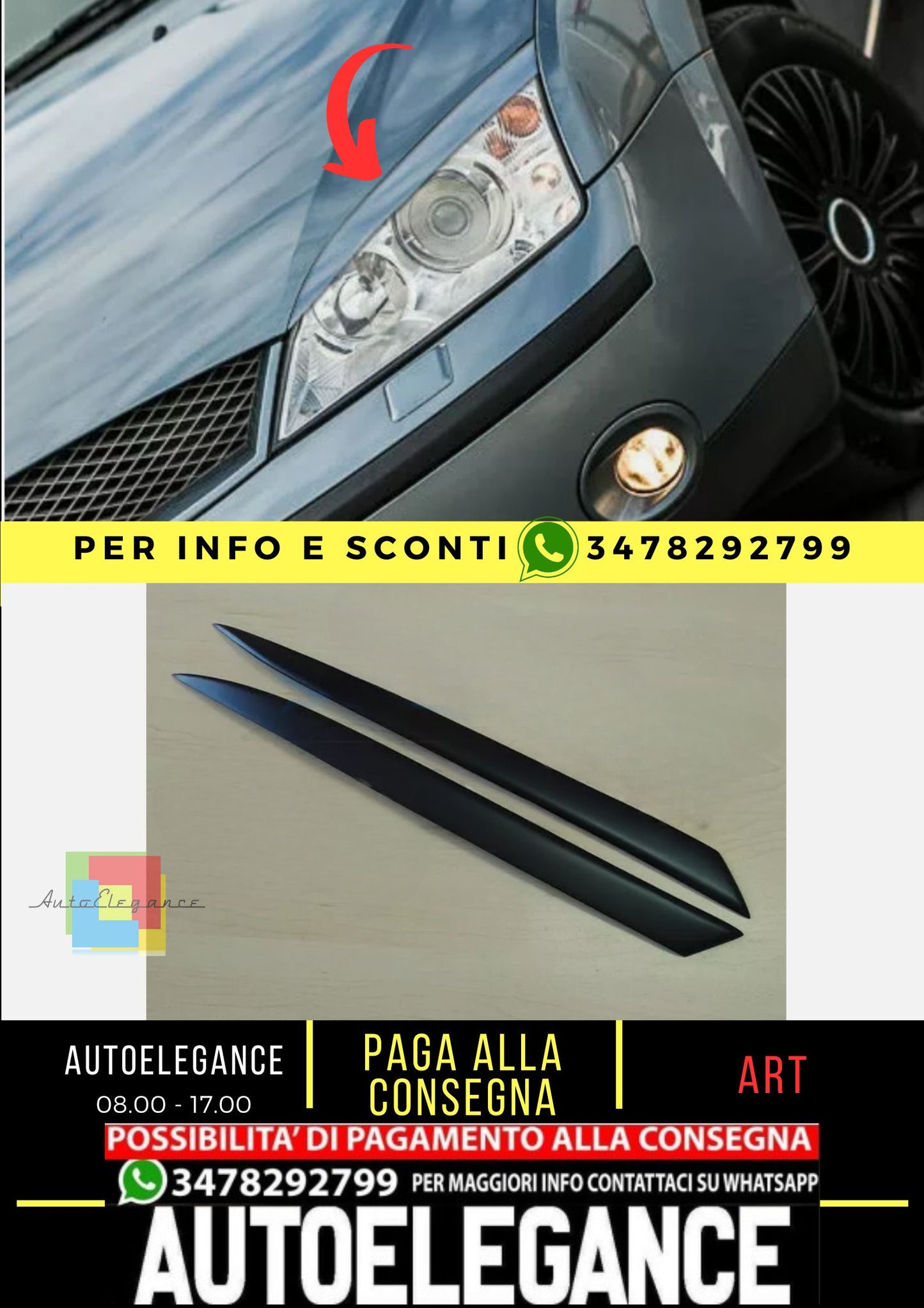 Copri fari per FORD MONDEO MK3 2000-2007 Plastica ABS, NUOVA