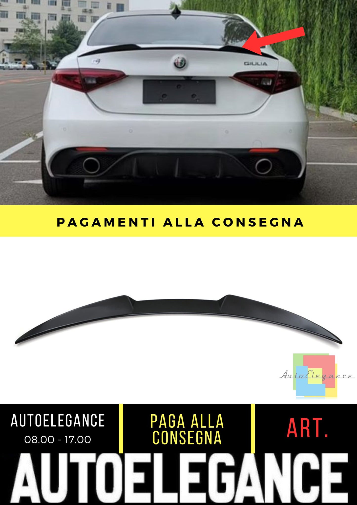 Boot Spoiler suitable for Alfa Romeo Giulia (952) 2016+ 