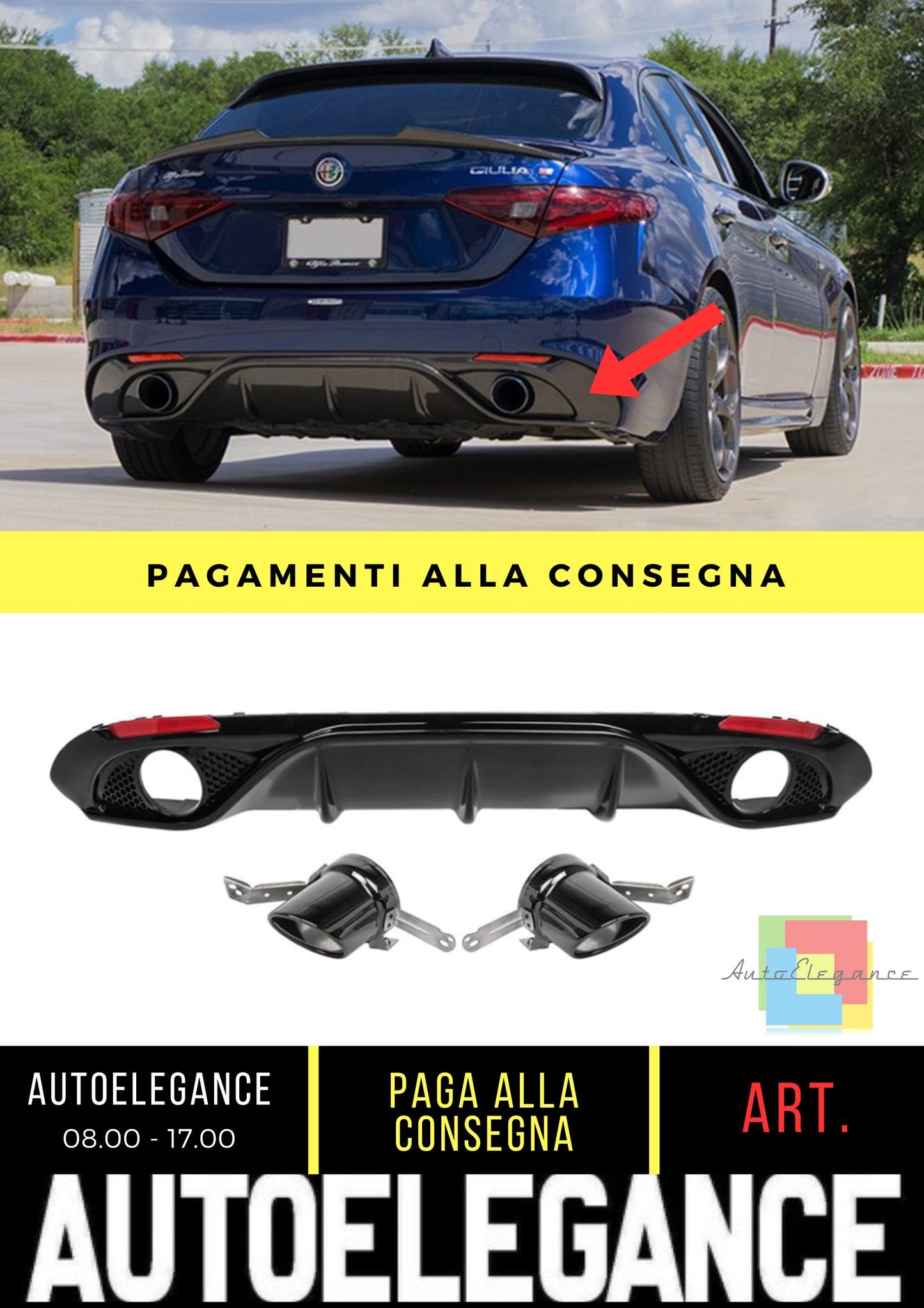 Diffusore adatto per Alfa Romeo Giulia (952) (2016-2022)