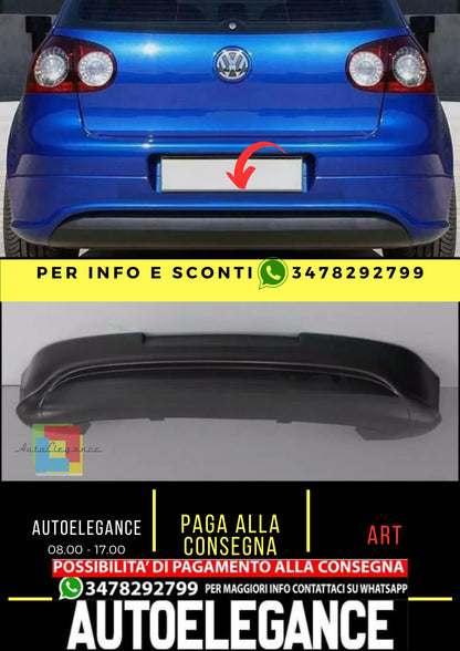 Spoiler paraurti posteriore VW GOLF 5 "R32" ABS SENZA FORO DI SCARICO