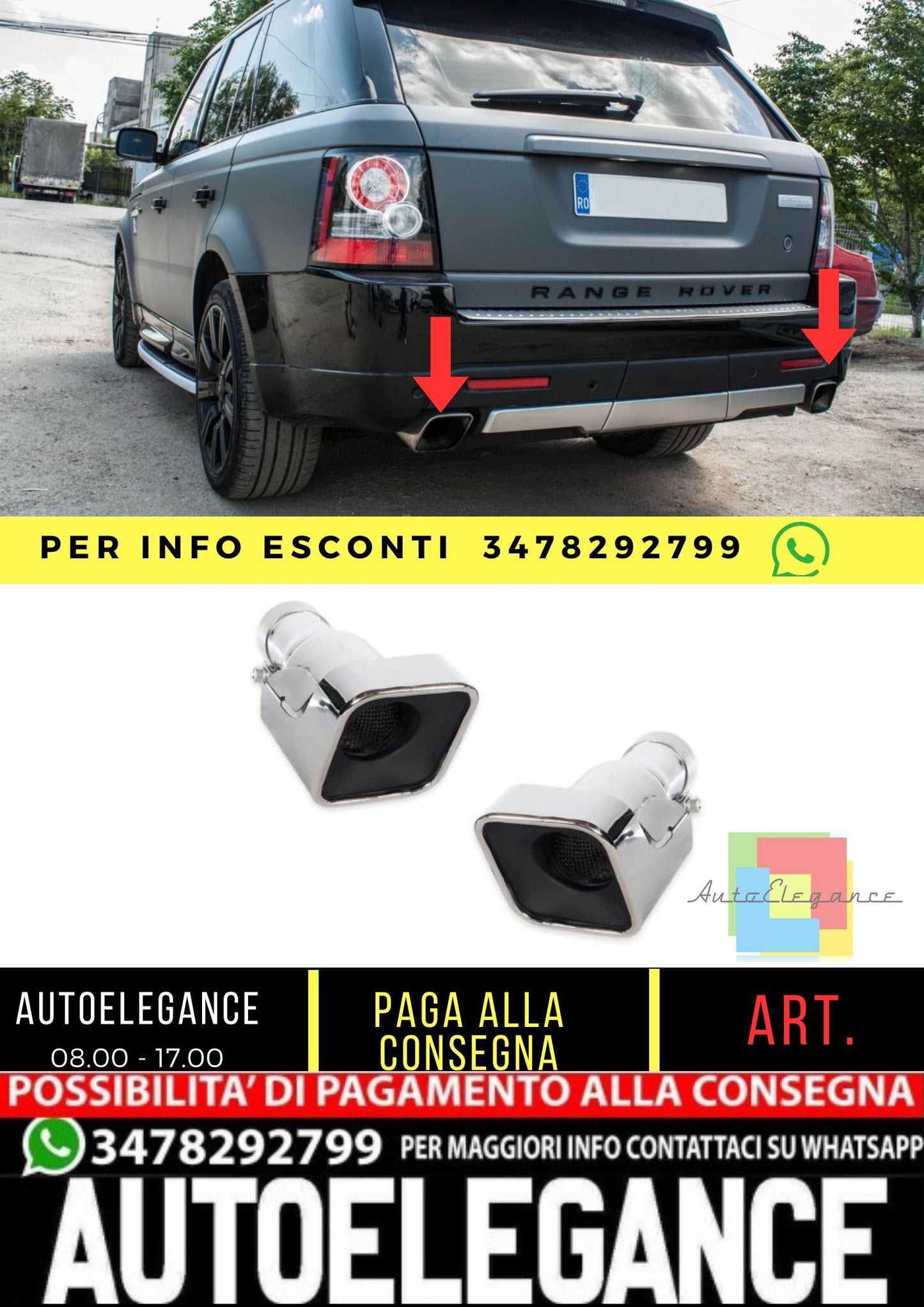 Terminali di scarico Autobiography Look per Range Rover Sport L320 (2005-2012)