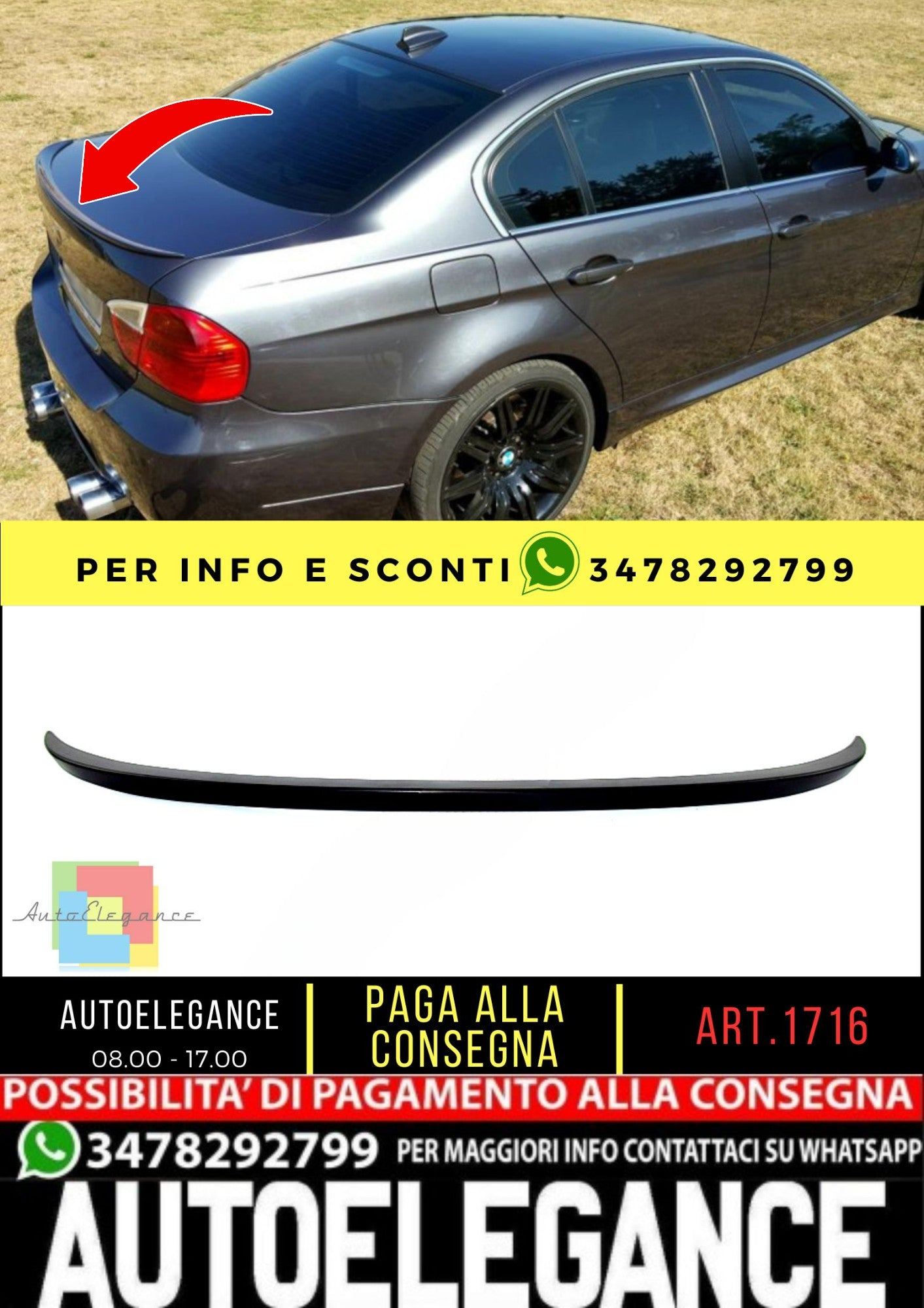 🔥SPOILER adatto per BMW 3 E90 2004-2012 Sedan🔥
