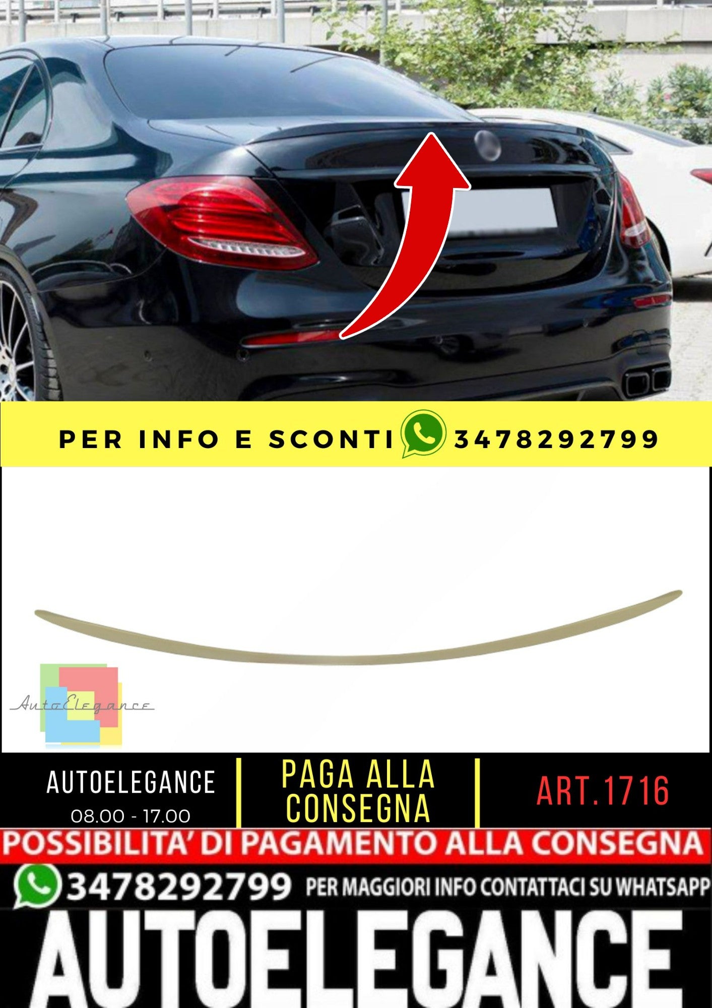 🔥SPOILER adatto per Mercedes E class W213 2016+🔥