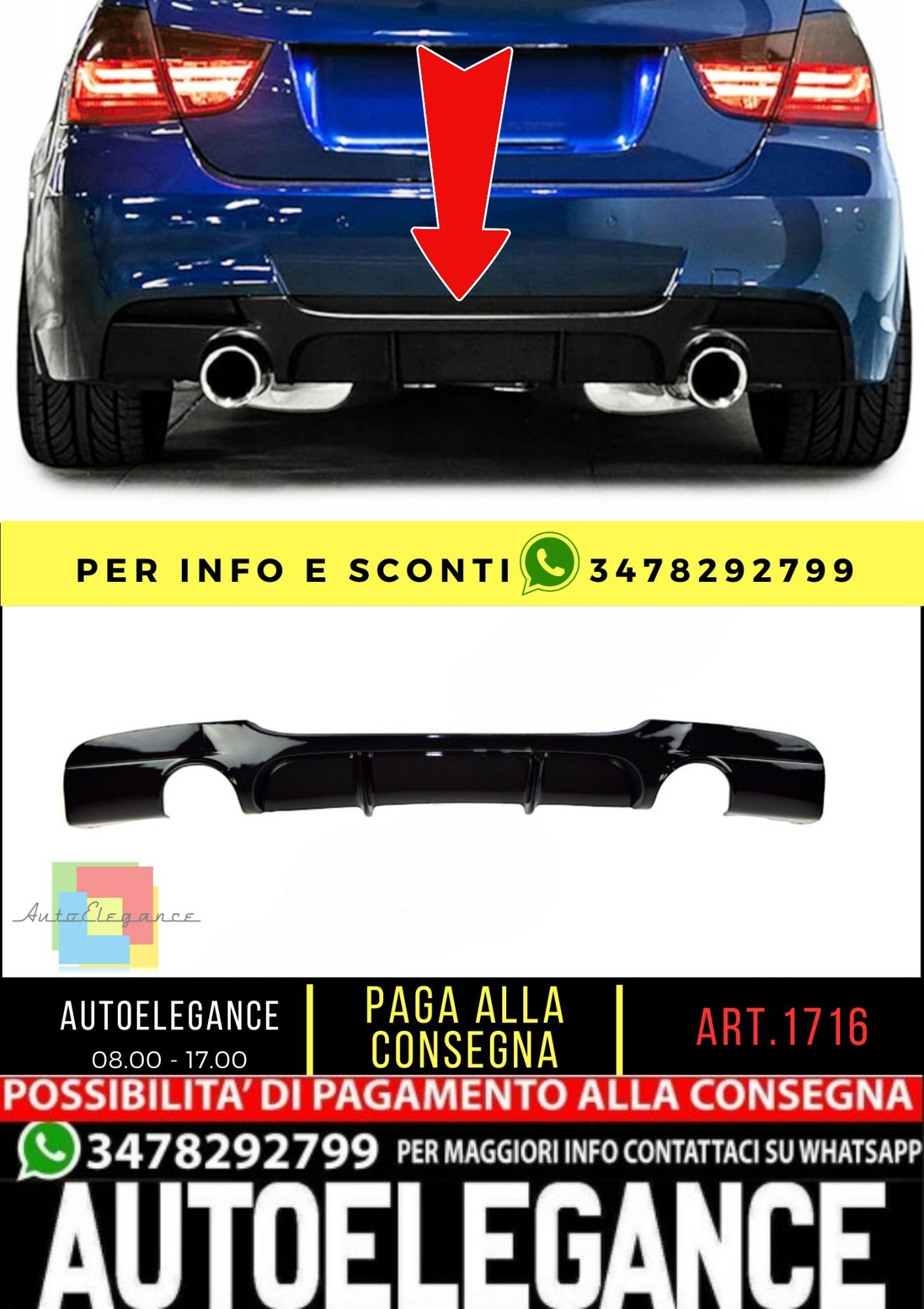 🔥DIFFUSORI adatto per BMW 3 E90 E91 2004-2012🔥