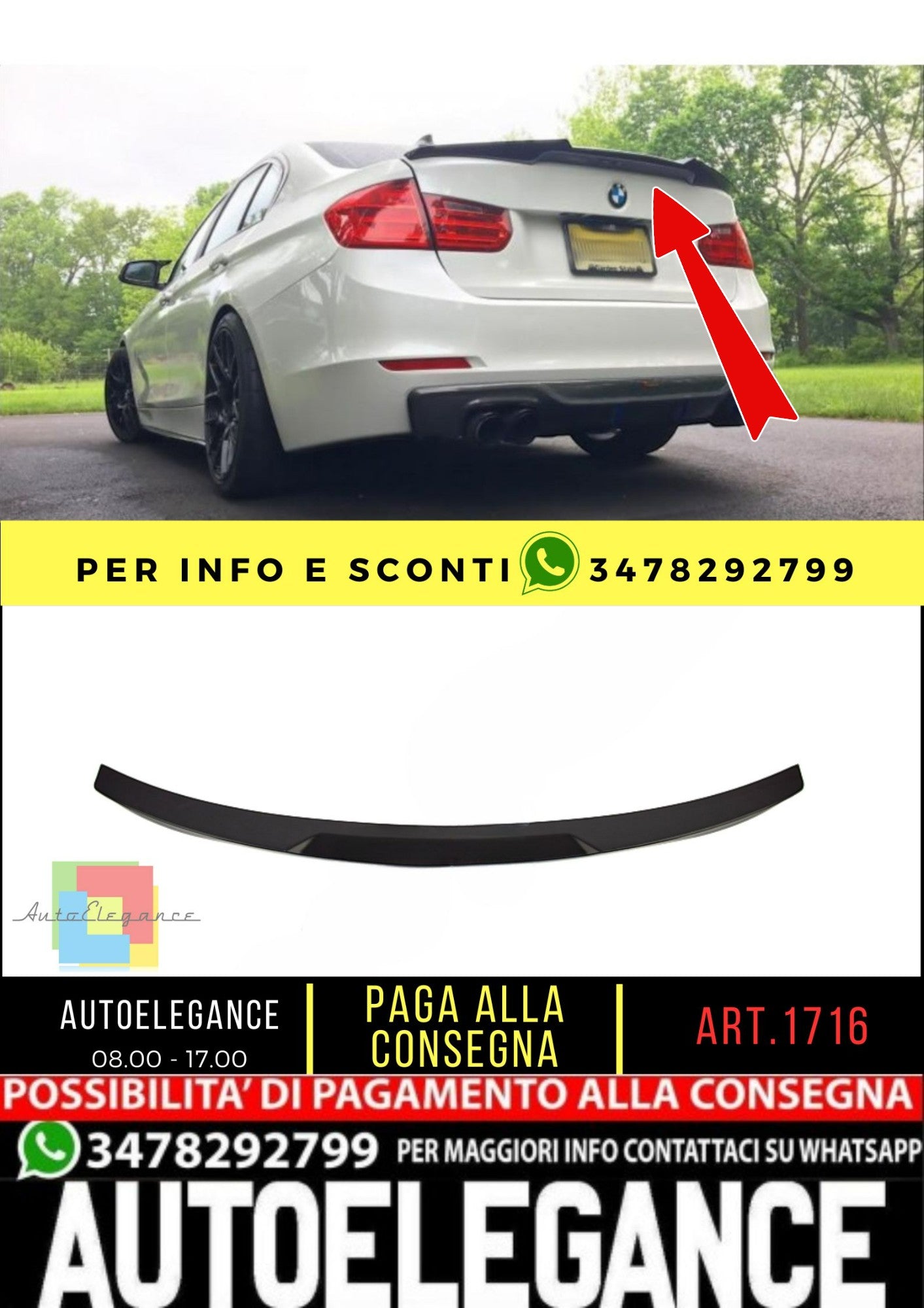 🔥SPOILER adatto per BMW 3 F30 2011-2018🔥