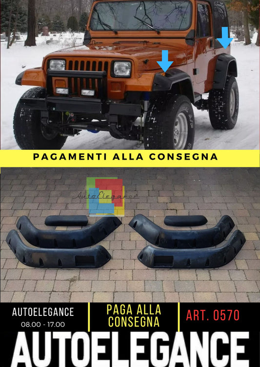 JEEP WRANGLER YJ 1987 - 1995 FLARED FENDERS, WHEEL ARCH EXTENSIONS, 6 PCS +NEW