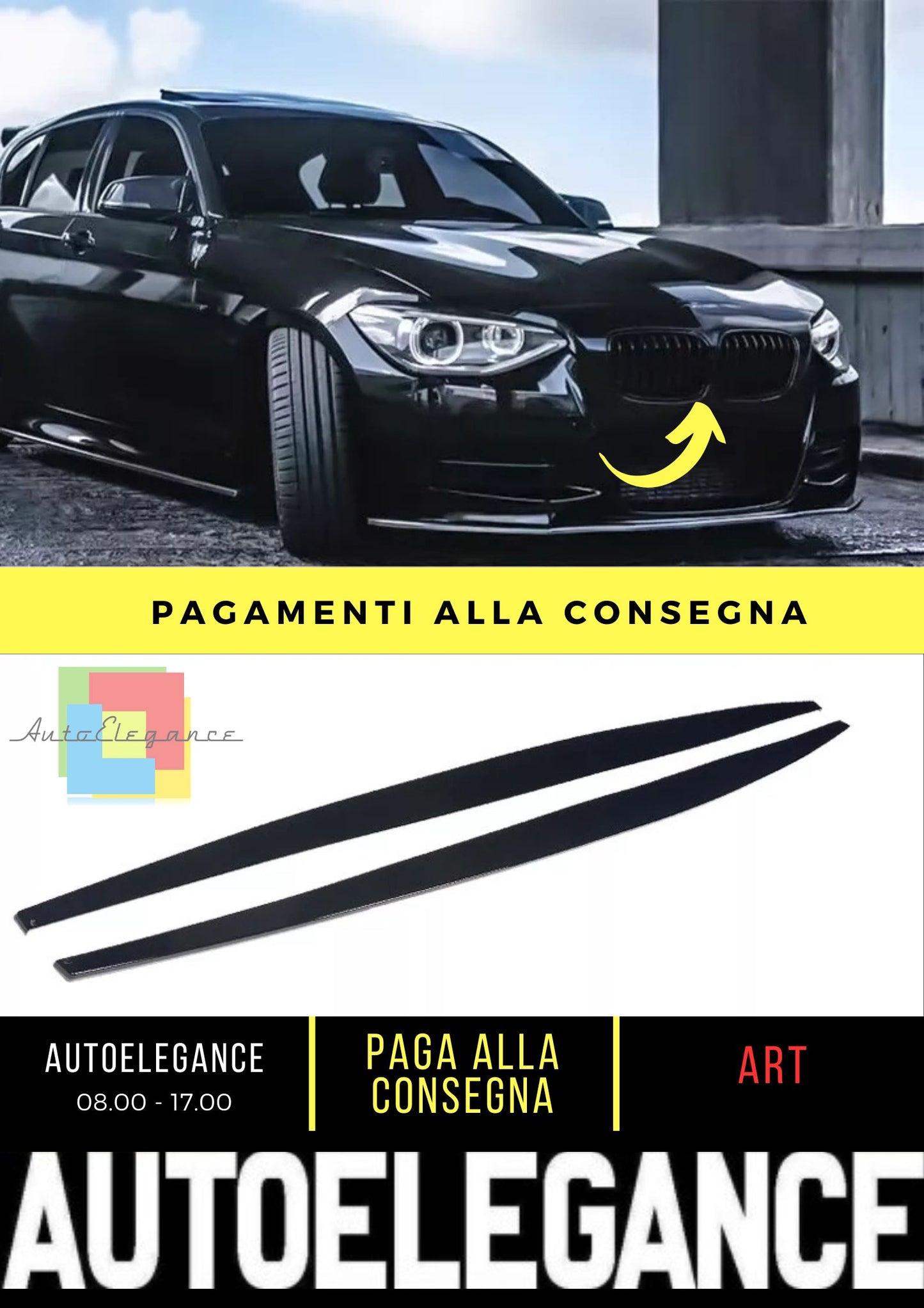 Side skirt sport attachment suitable for BMW 1 Series F20 from 2015 LCI black