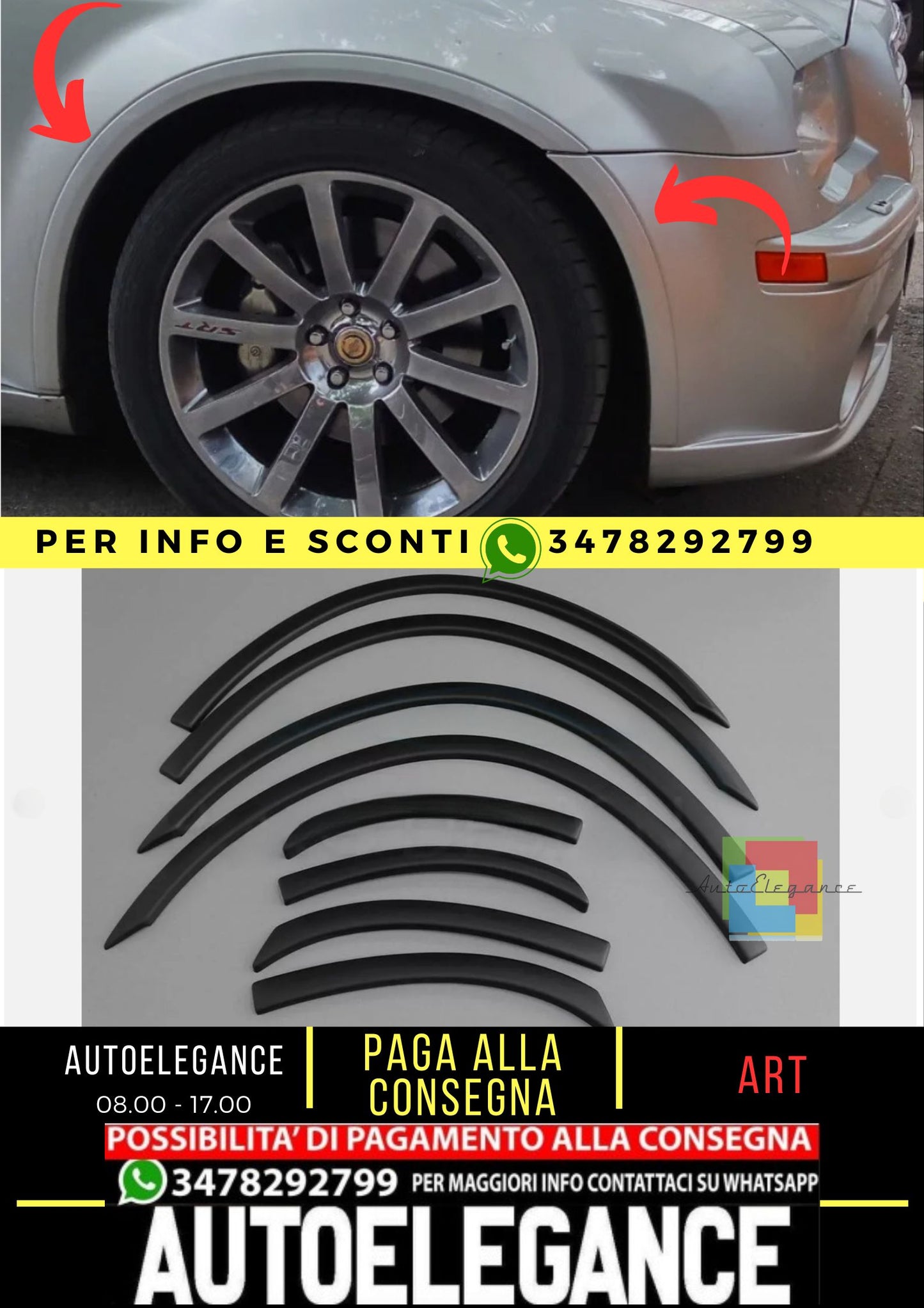 Parafanghi per CHRYSLER 300C 04-11 ABS Plastica SRT Look