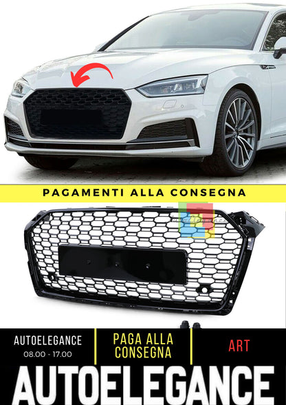 Griglia Griglia Sport Look senza emblema Nero lucido per Audi A5 F5 16-up