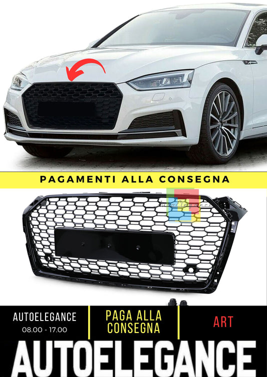 Griglia Griglia Sport Look senza emblema Nero lucido per Audi A5 F5 16-up
