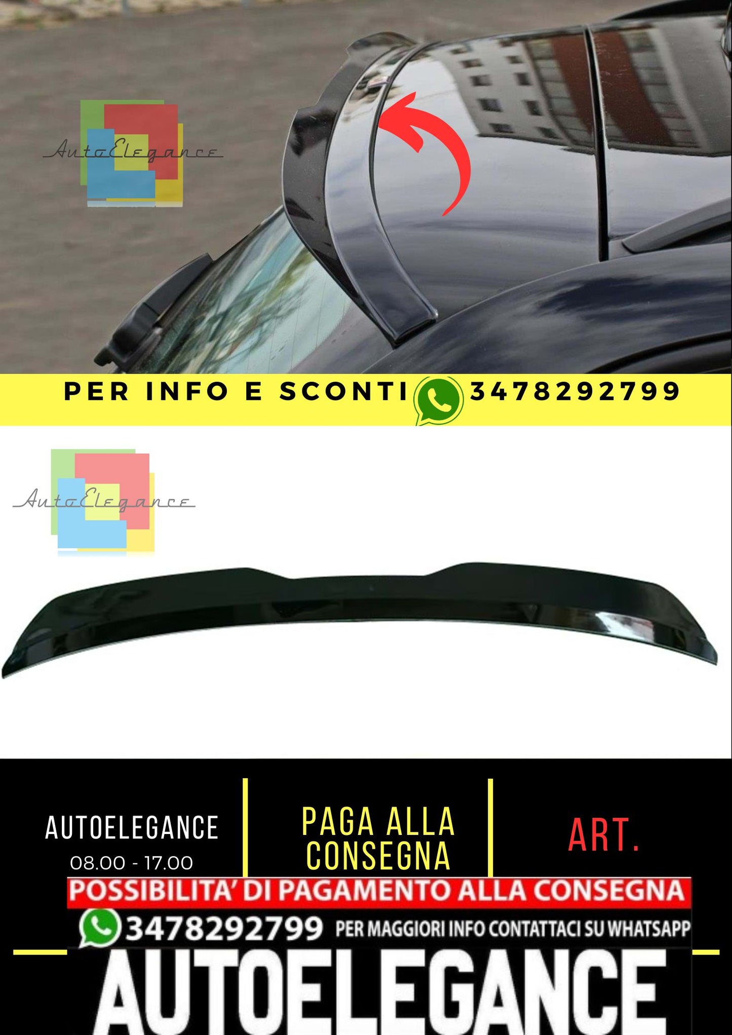 E91 Station Wagon Max Spoiler Tetto Posteriore Pianoforte Nero Vuoto Plastica/ 2004-2011