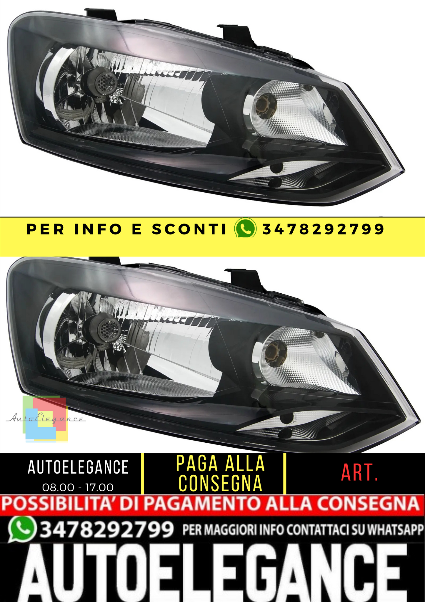 🔥Set fari adatto per VW Polo 6R 2009-2014 H4 alogeno singolo TRENDLINE🔥