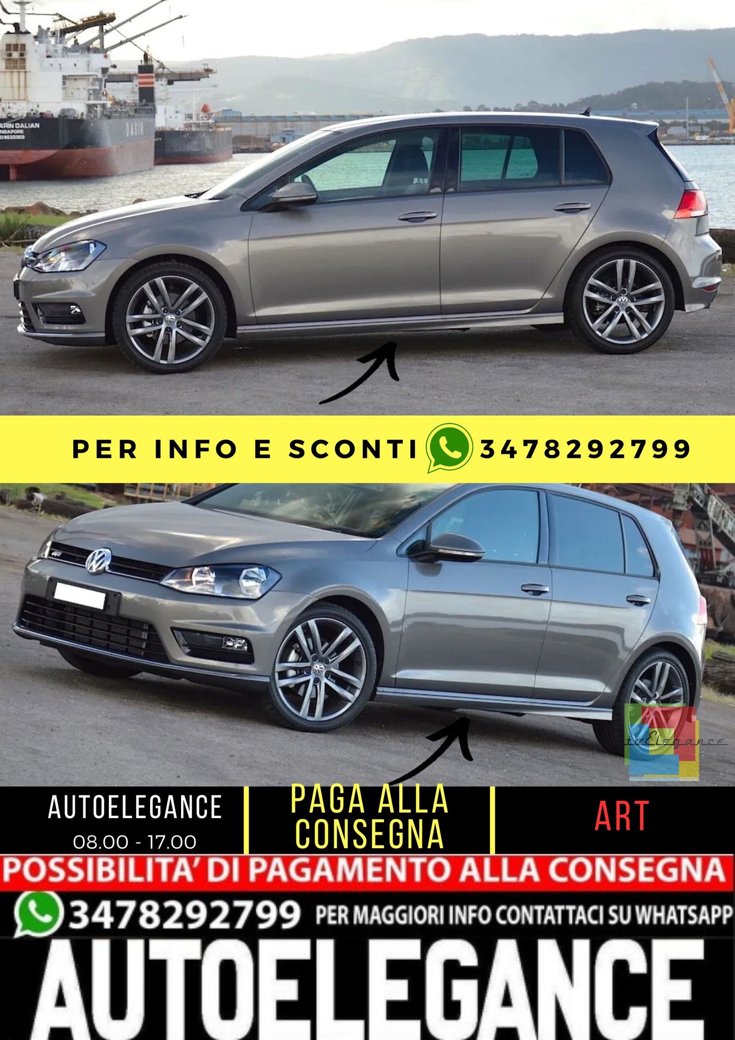 😍MINIGONNE ADATTO PER VW GOLF 7 ( 5G )😍