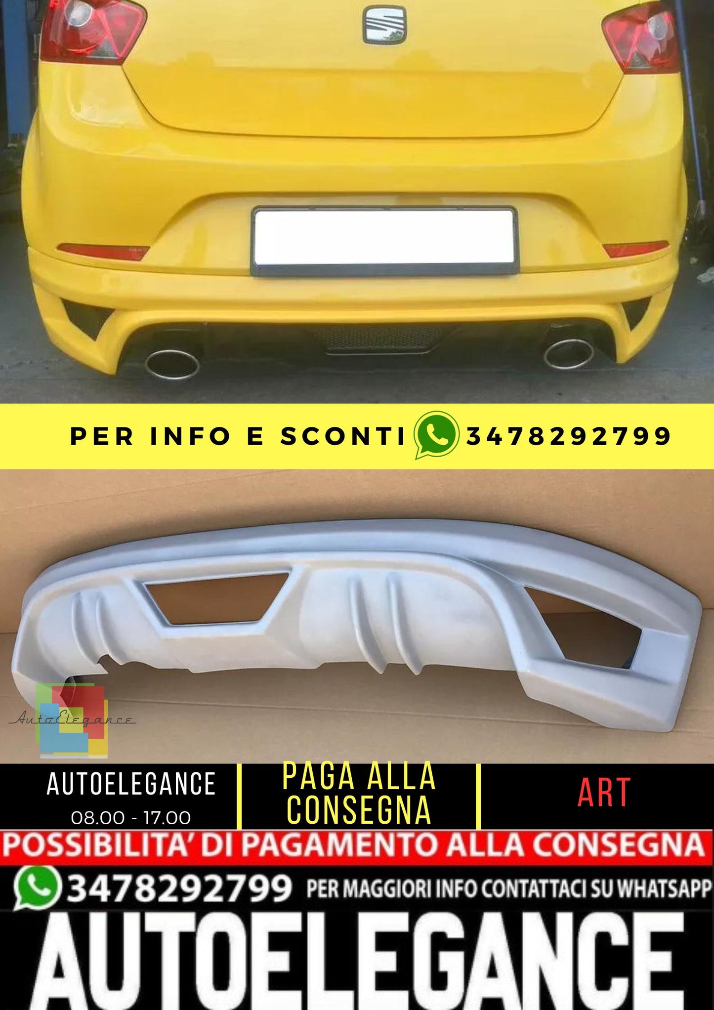 💛KIT DIFFUSORE ADATTO PER SEAT IBIZA 6J S (2008-2012)💛