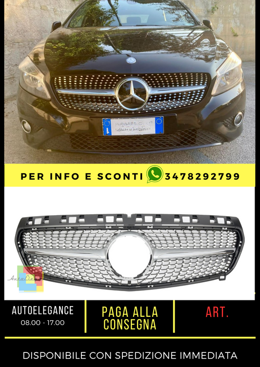 ✨GRIGLIA ANTERIORE ADATTA PER MERCEDES CLASSE A W176 NERO✨