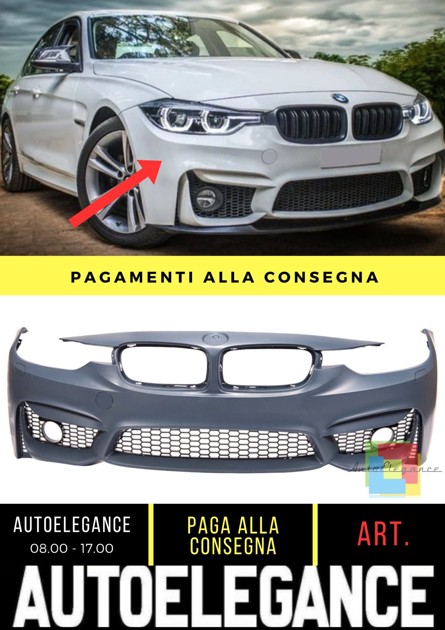 Paraurti Anteriore adatto per Bmw 3 (F30) Sedan Touring (2011-2018)