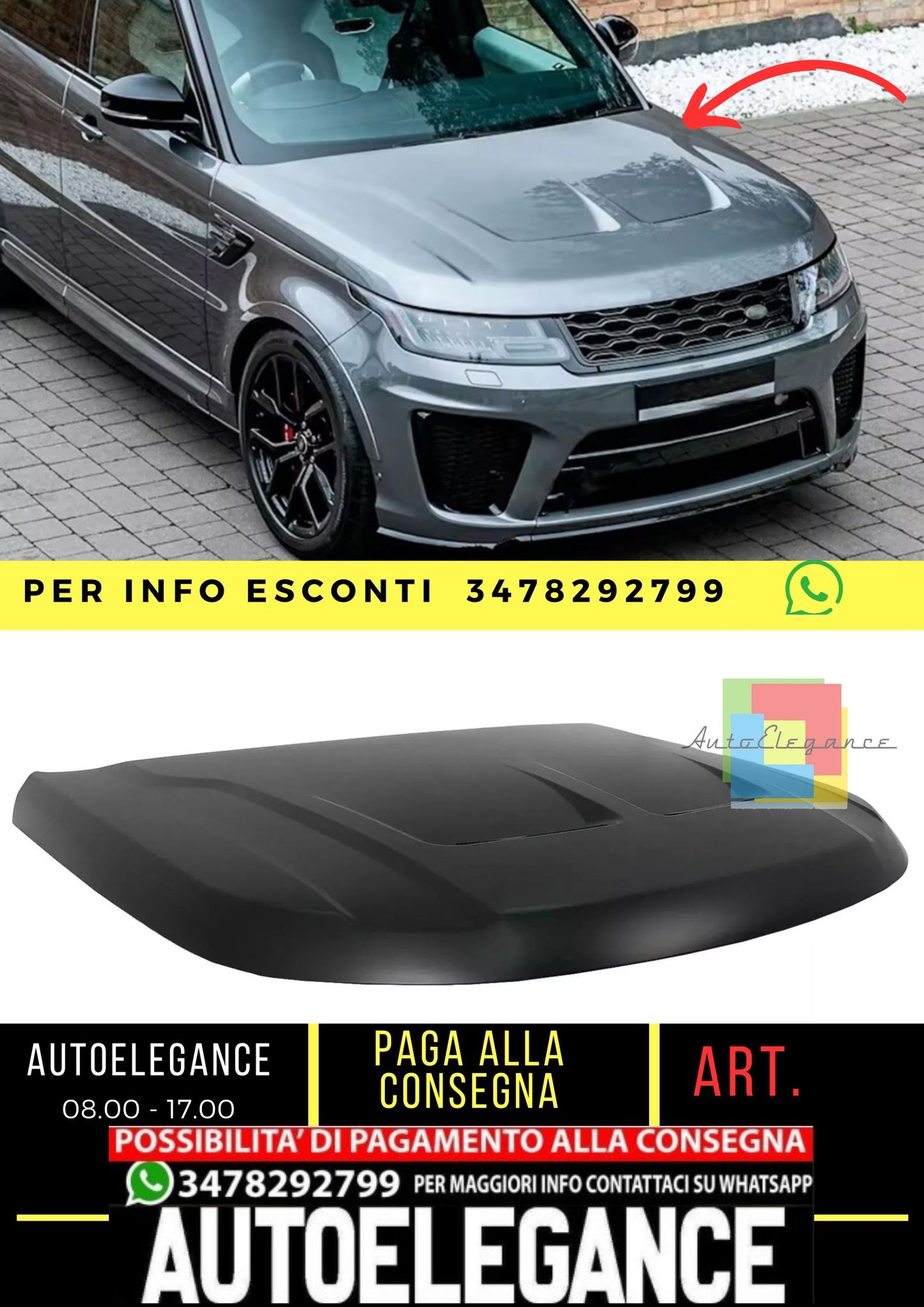 SVR Look Engine Hood for Range Rover Sport L494 (2013-2021)