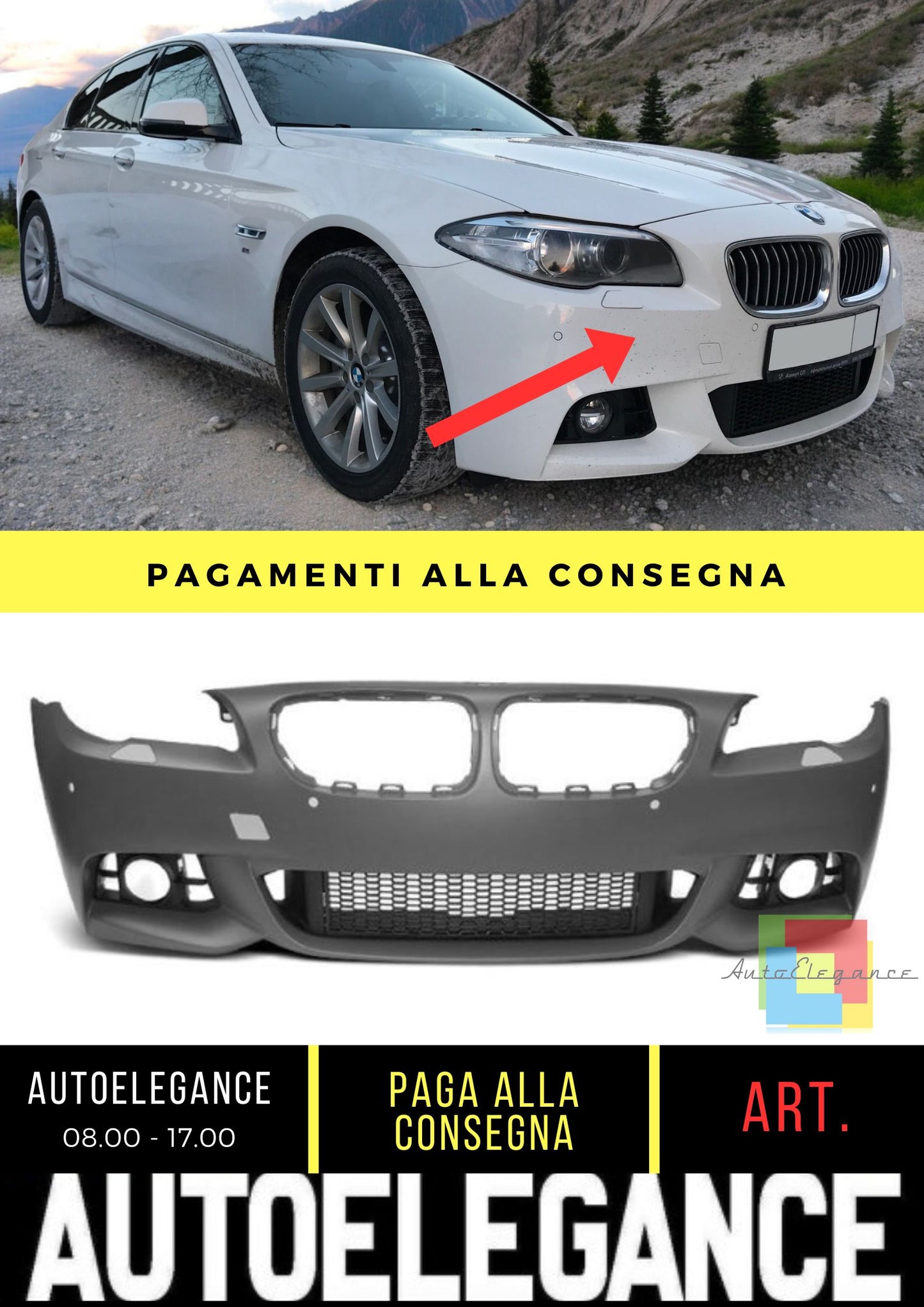 Paraurti Anteriore adatto per Bmw 5 (F10) Sedan Touring (2009-2013)