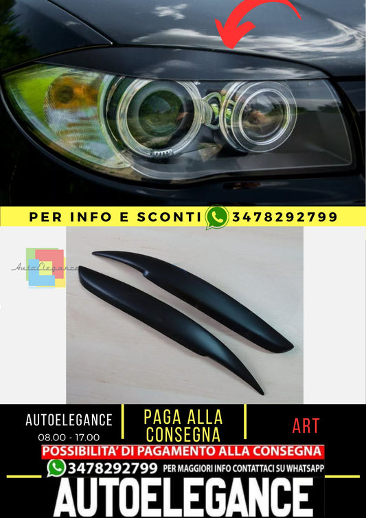 Sopracciglia per BMW 1 E81 E82 E87 E88 2004-2010 palpebre fari ABS Plastica