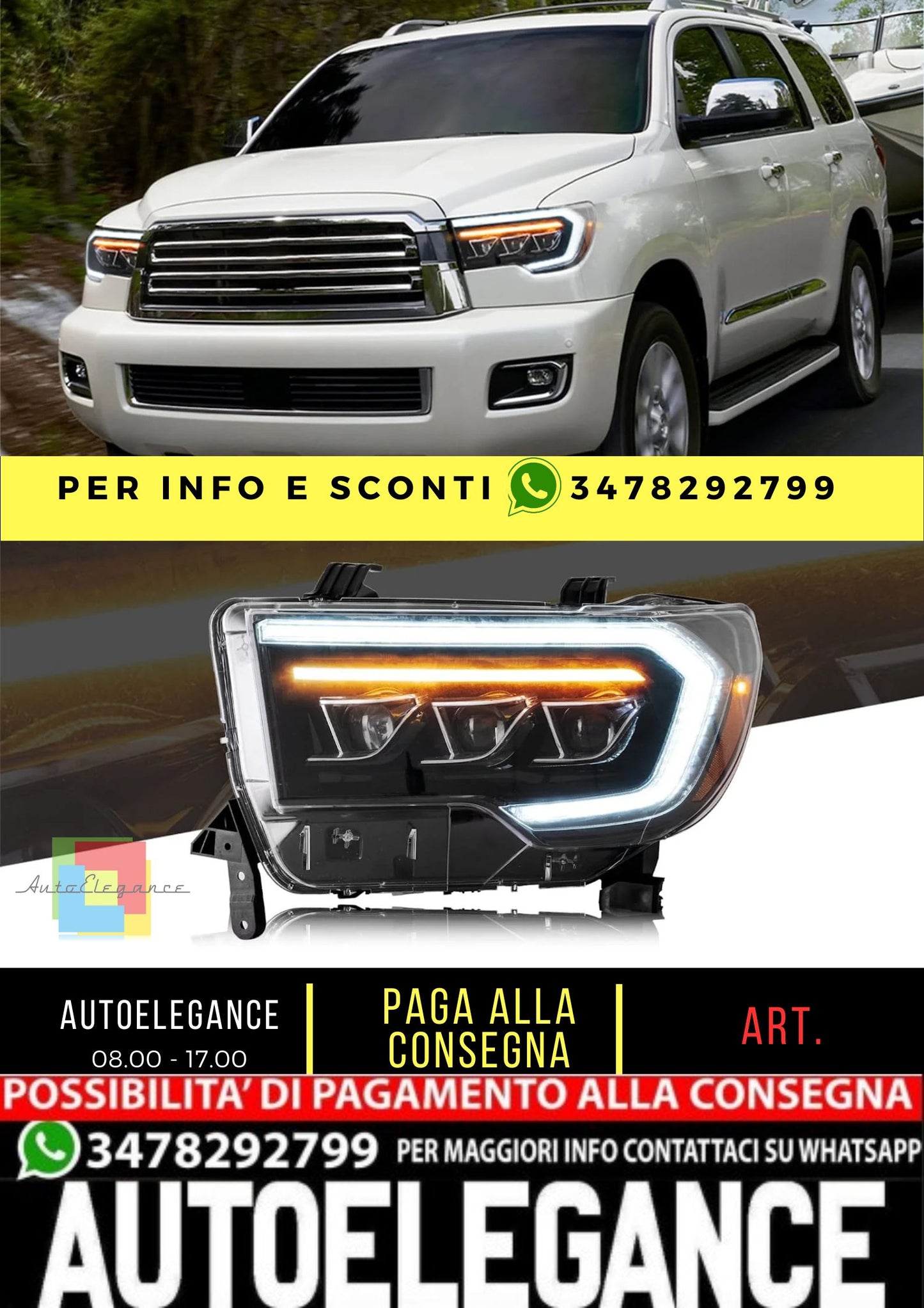 LED Headlights for Toyota Tundra 2007-2013 and Sequoia 2008-2017 2nd Generation (Fits US and Canadian Models). 