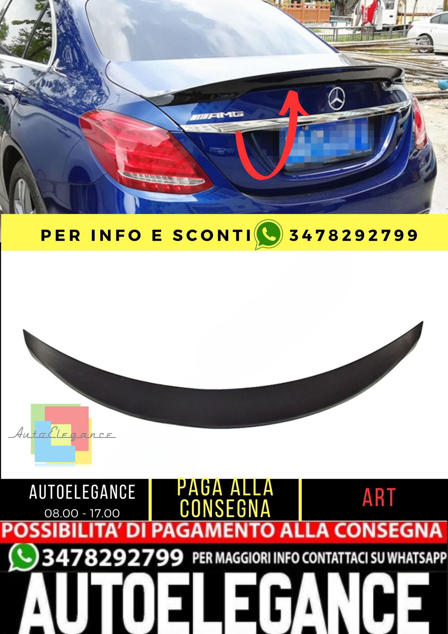 💎 SPOILER adatto per Mercedes C class W205 2014-2021