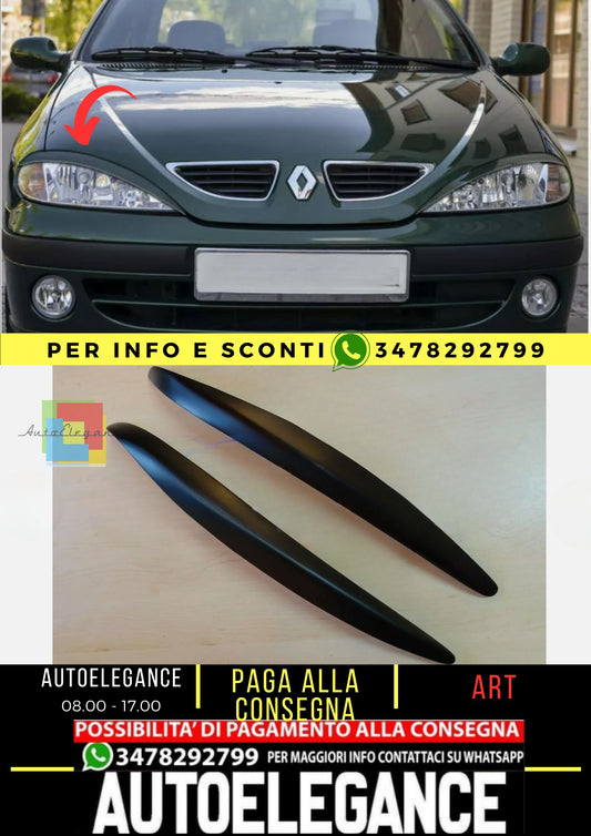 Palpebre fari per RENAULT MEGANE MK1 (Fase II) 99-02 Plastica ABS NOVITÀ