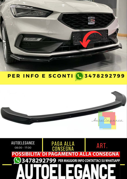 Leon Mk4 FR Max V4 Labbro Anteriore Piano Nero Vuoto Plastica 2020 in poi