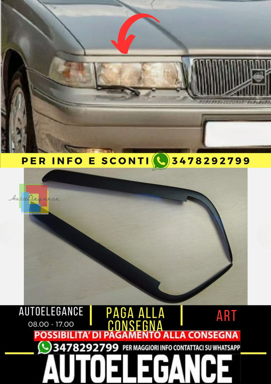 Cornici fari per VOLVO 960 S90 V90 94-98 Plastica ABS ridisegnata, NUOVE