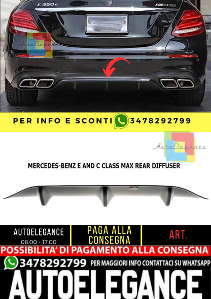 W213 Max Diffusore Posteriore Pianoforte Nero Vuoto Plastica / 2017-up