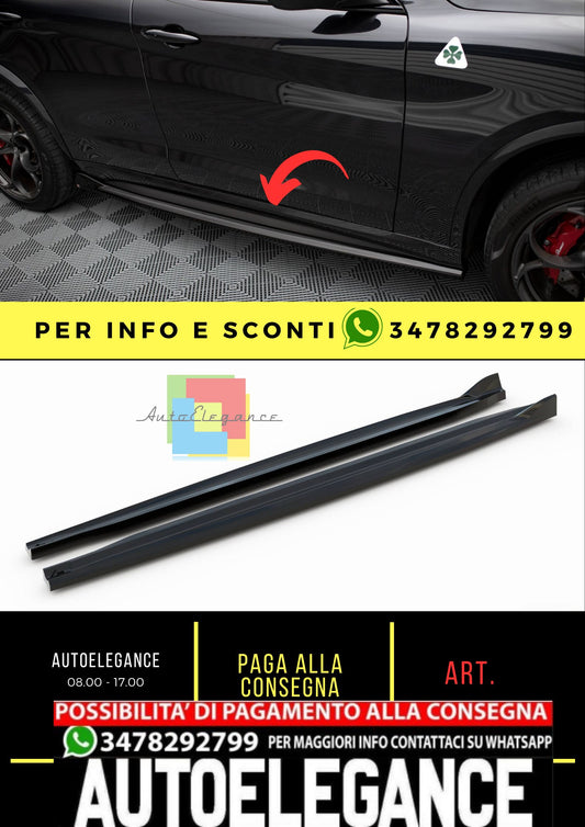 Sottominigonne nero lucido adatto per alfa romeo STelvio