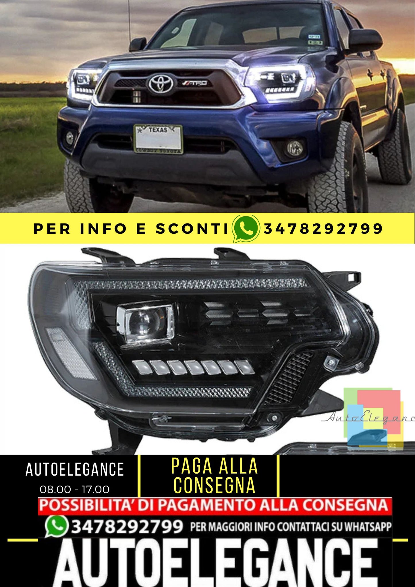 Fari a LED per Toyota Tacoma 2012-2015 2a generazione ridisegnati con DRL